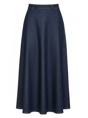 Classic Navy Maxi Skirt with Clean Waistband Sz L